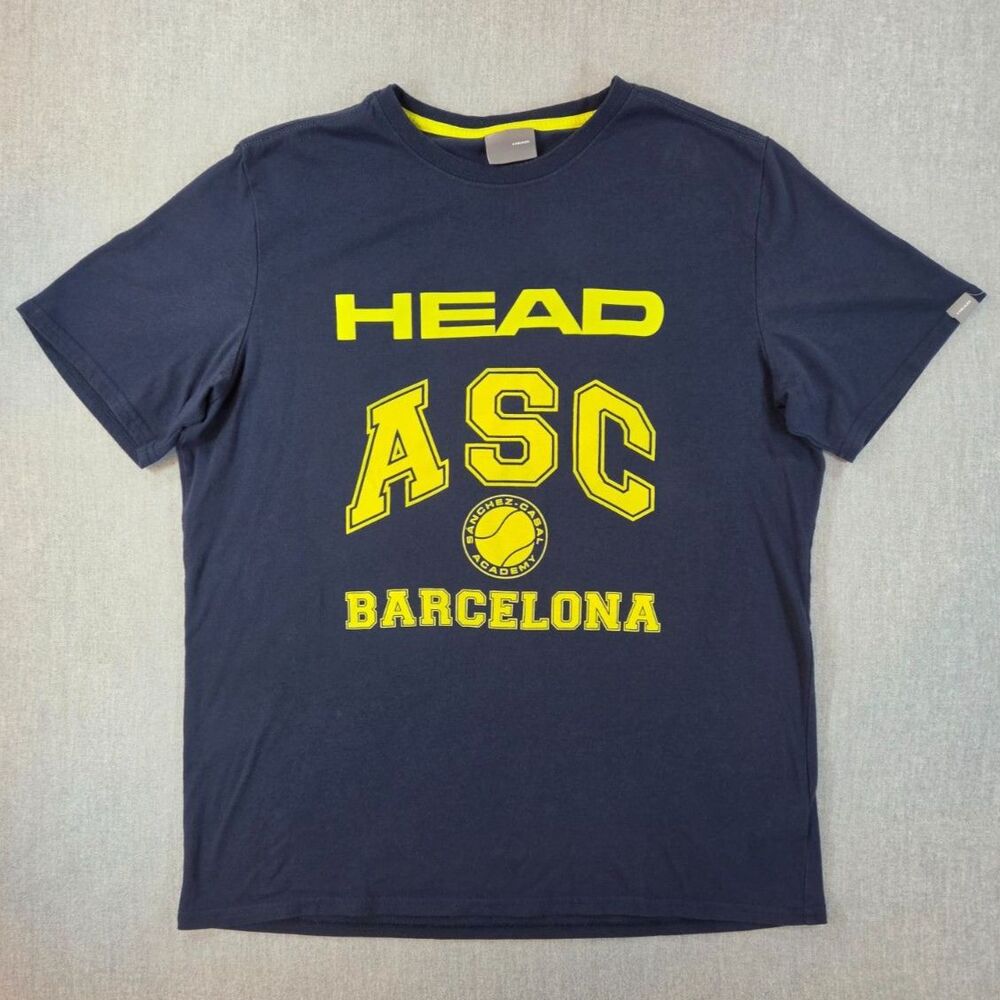 HEAD Men's L ASC Barcelona Sánchez-Casal Tennis Academy T-Shirt Navy Yellow